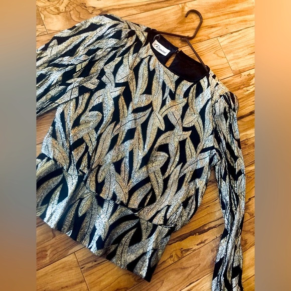 Rimini Tops - Rimini vintage blouse silver gold and black fits like small womens